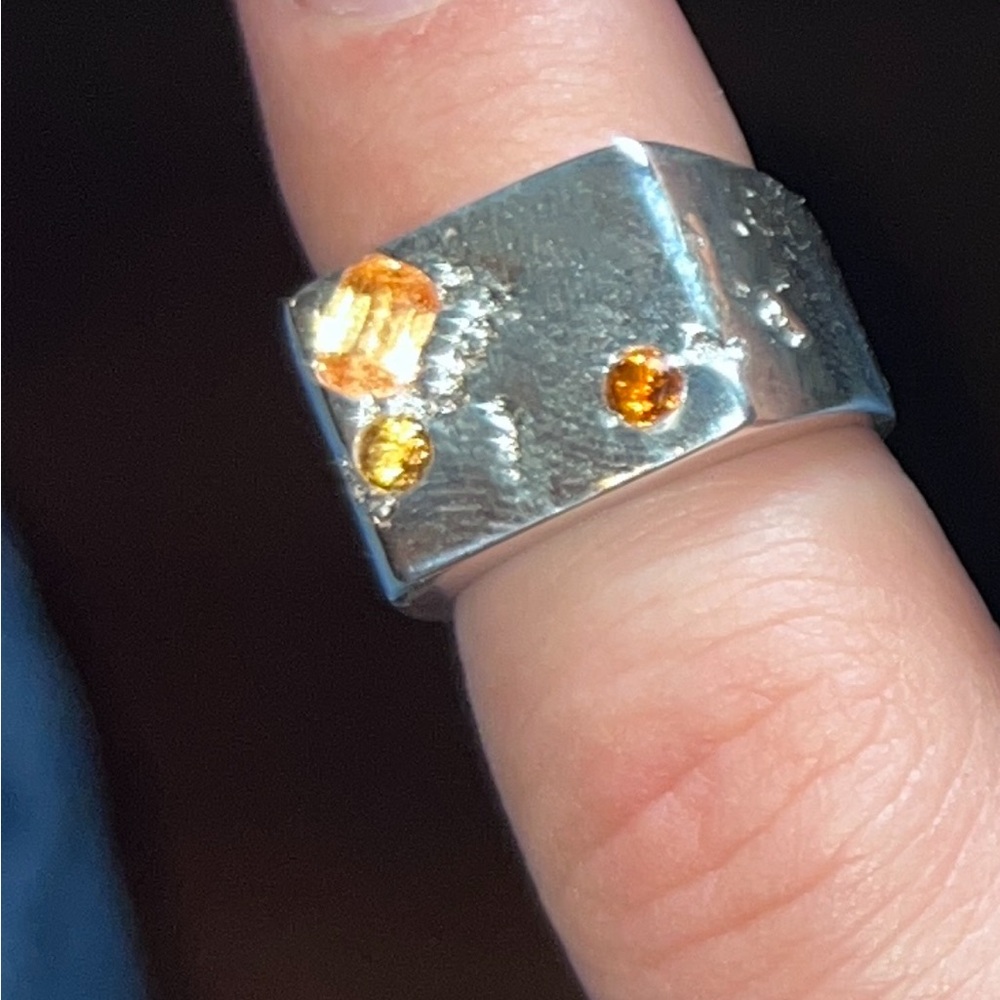 Sterling silver and citrine ring